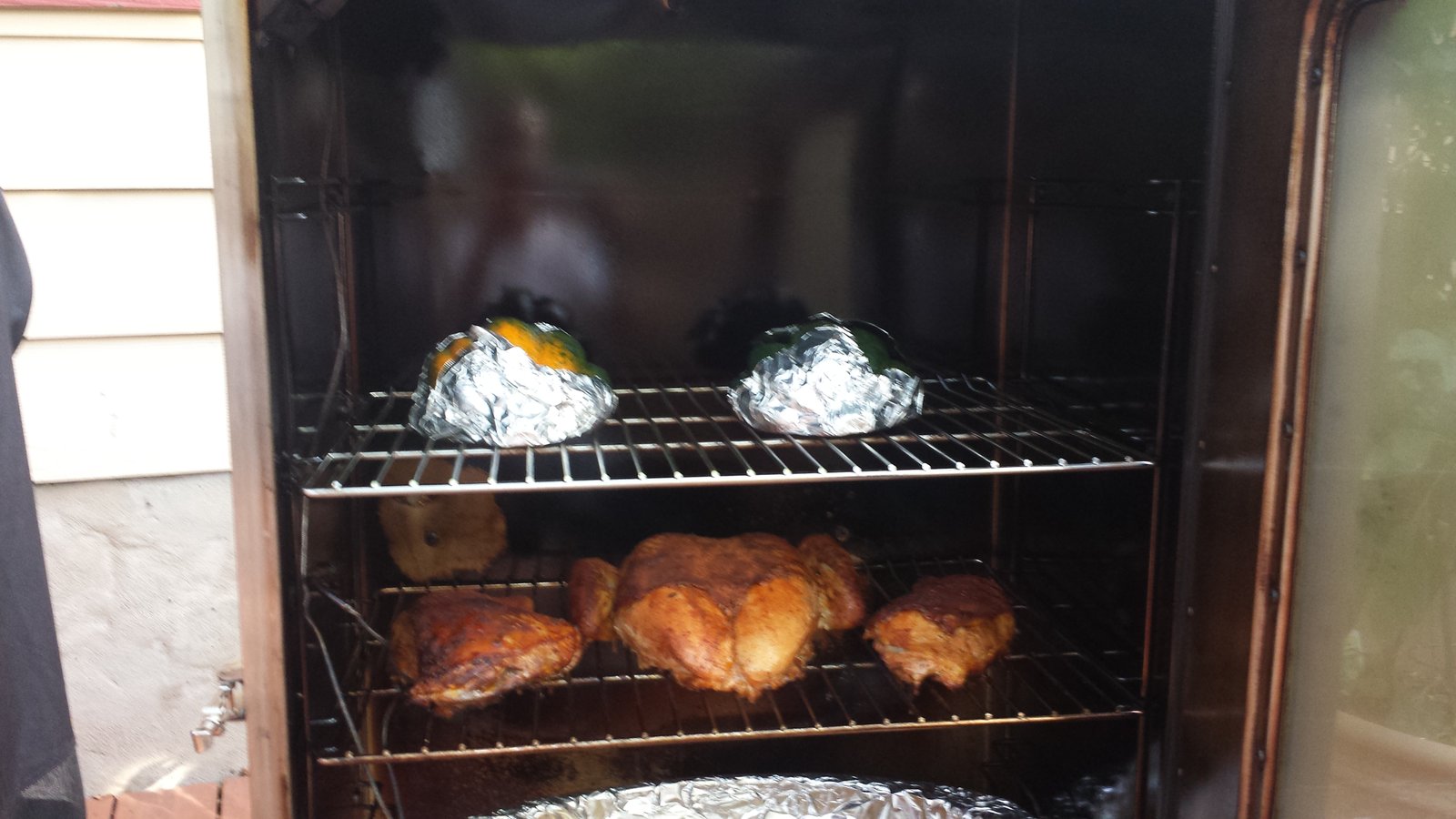 Acorn squash in the smoker