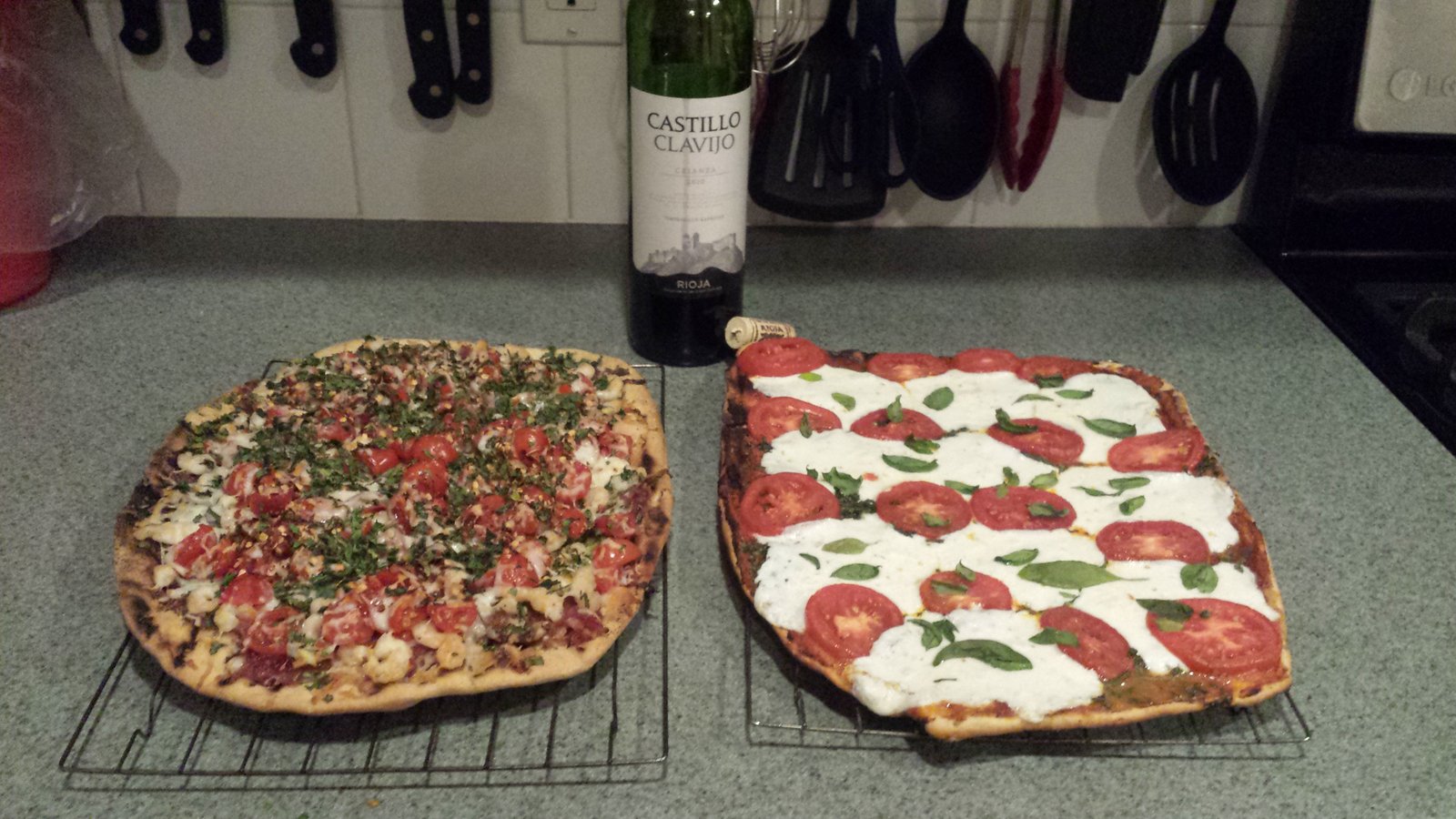 Grilled Pizzas - Spicy Shrimp and Margarita