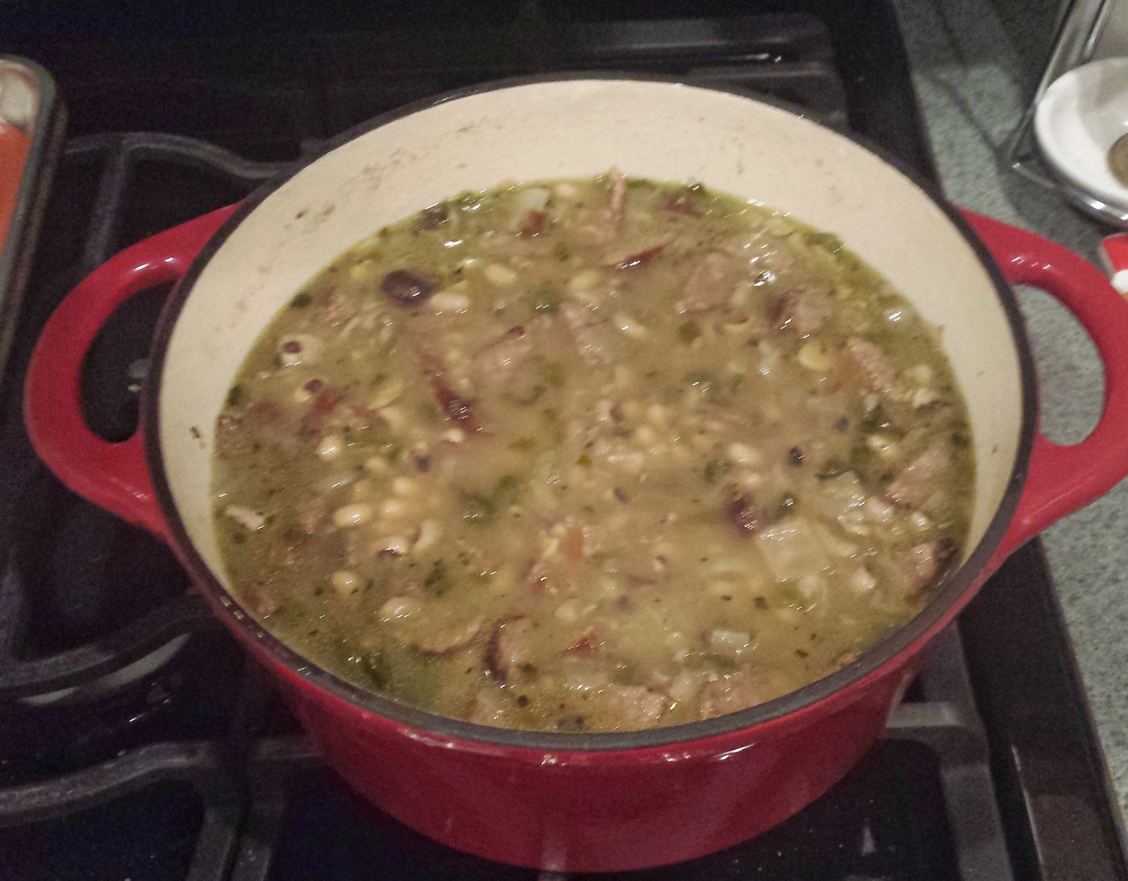New Year Day black-eyed pea soup