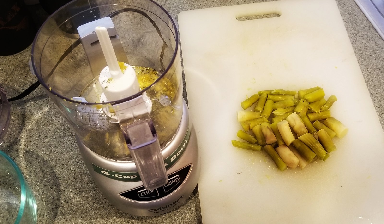 Making the asparagus sauce