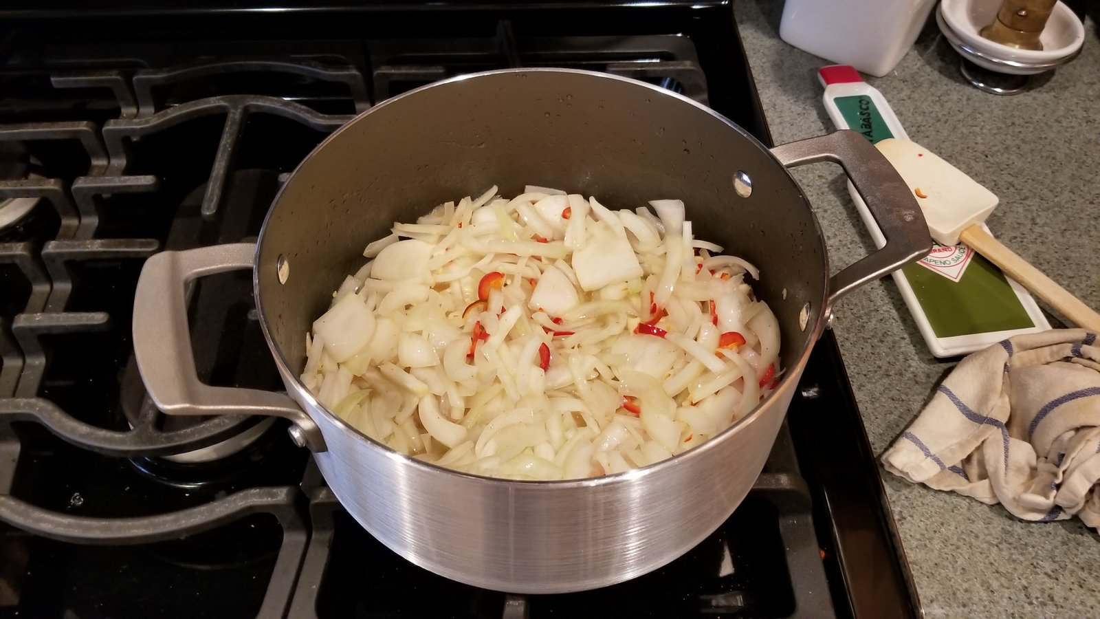 Onions sauteing