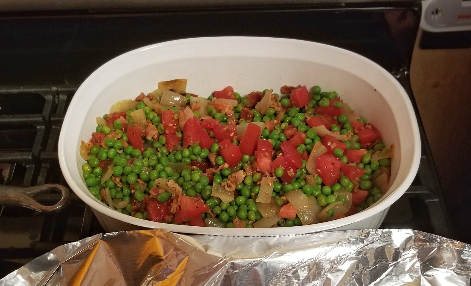 Piselli e guanciale, otherwise known as peas and bacon.